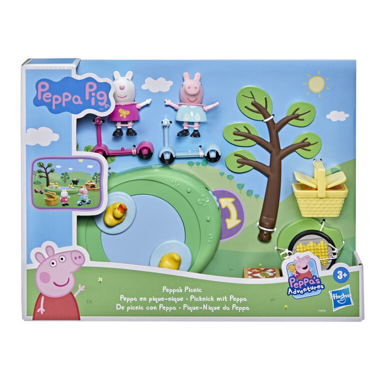 Peppa Pig Peppa's Adventures Peppa's Picnic Playset, Preschool Toy With 2 Figures and 8 Accessories