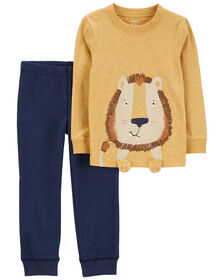 Carter's Two Piece Lion Tee And Jogger Set Yellow