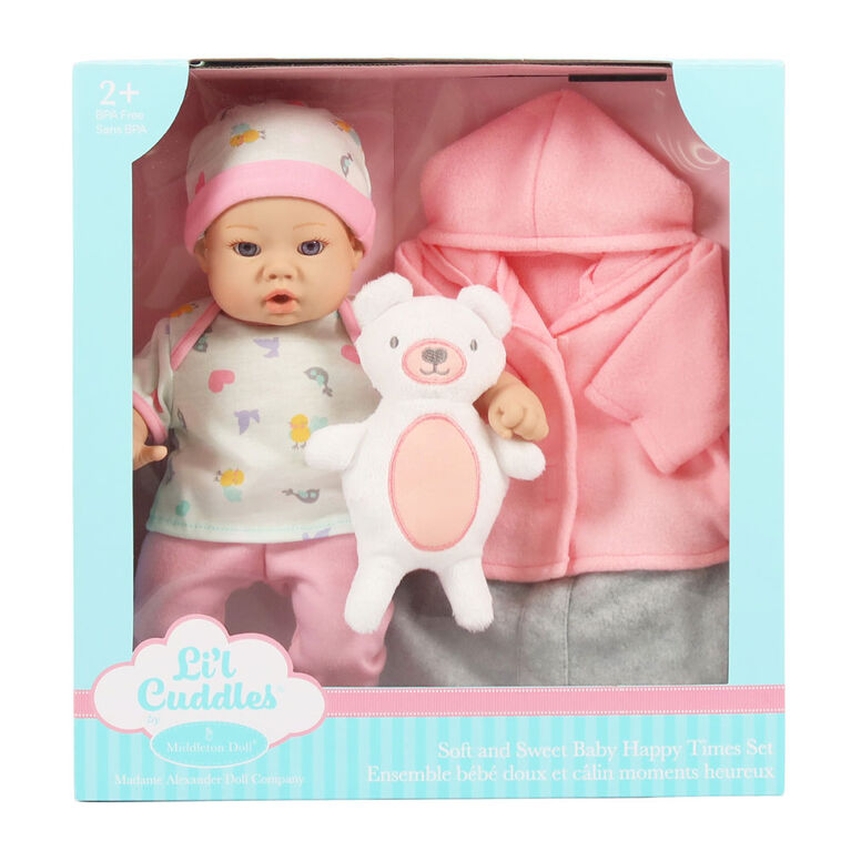 Ensemble Cadeau Poup&eacute;e B&eacute;b&eacute; Li'L Cuddles De 12 Po (30,50 Cm) - Les couleurs et les motifs peuvent varier - une par commande