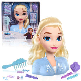 Tête de Coiffure d'Elsa de La Reine Des Neiges 2 Disney (14 éléments)