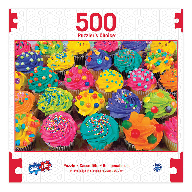SureLox Puzzles - Puzzlers Choice Collection - Cupcakes with Sprinkles - 500 Pieces - English Edition