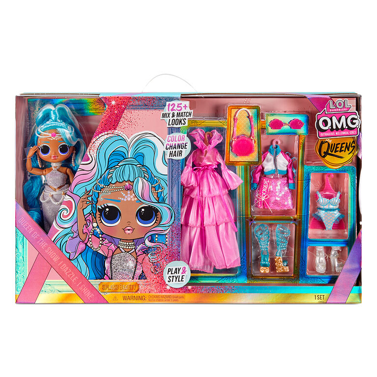 LOL Surprise OMG Queens Splash Beauty fashion doll with 125+ Mix and Match Fashion Looks