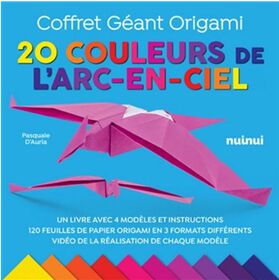 Coffret Geant Origami  20 Couleurs De L'Arc-En-Ciel - French Text