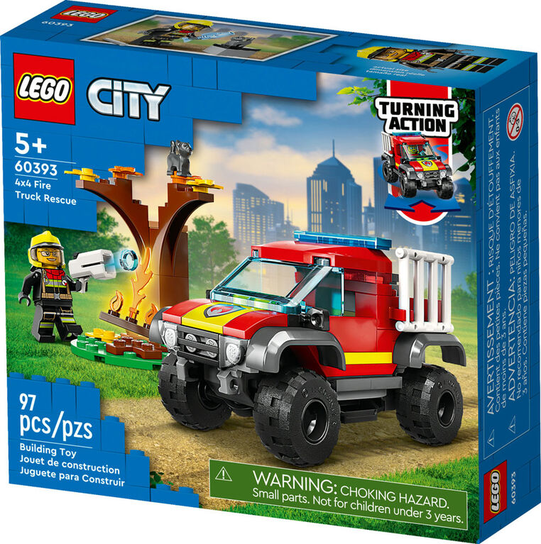 LEGO City Le camion de pompiers de secours tout terrain 60393 Ensemble de  jeu de construction (97 pièces)