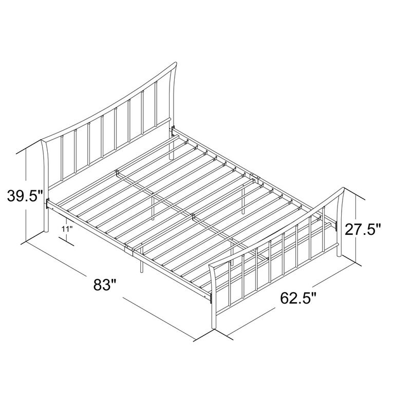 DHP - Bali Queen Metal Bed, Bronze