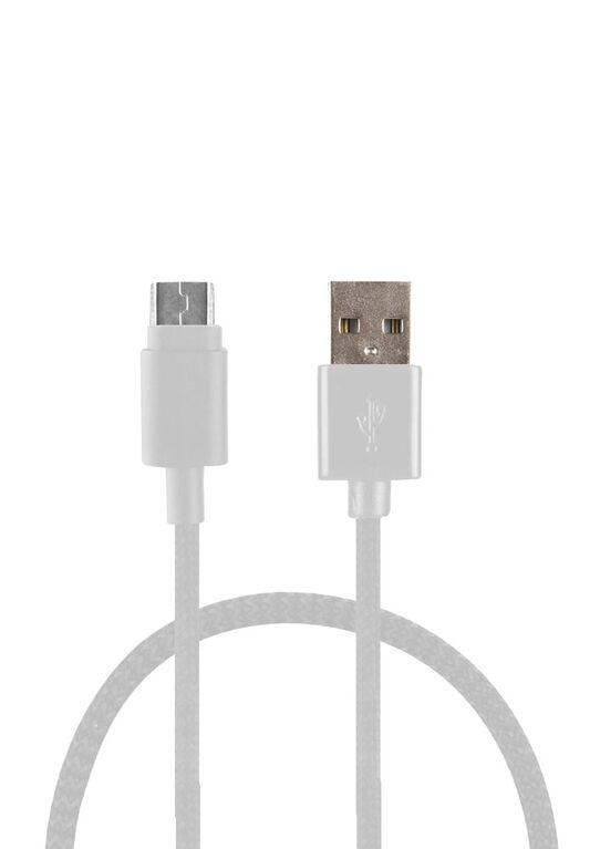 Vivitar - 5 ft Braided Micro USB Cable - White