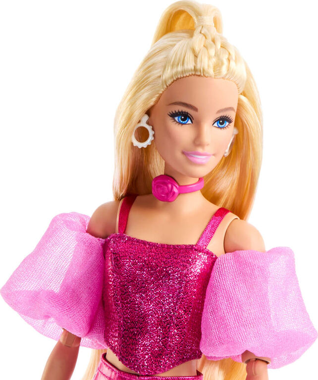 Barbie Deluxe Style Fashion Doll #5 in Metallic Pink Outfit with Corset Top and Accessories, Blonde