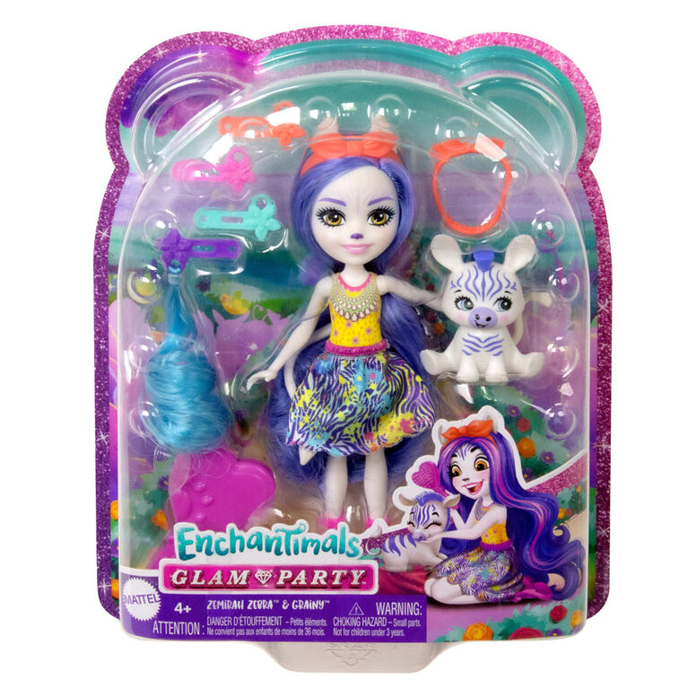 Enchantimals Glam Party Zemirah Zebra and Grainy Doll - R Exclusive