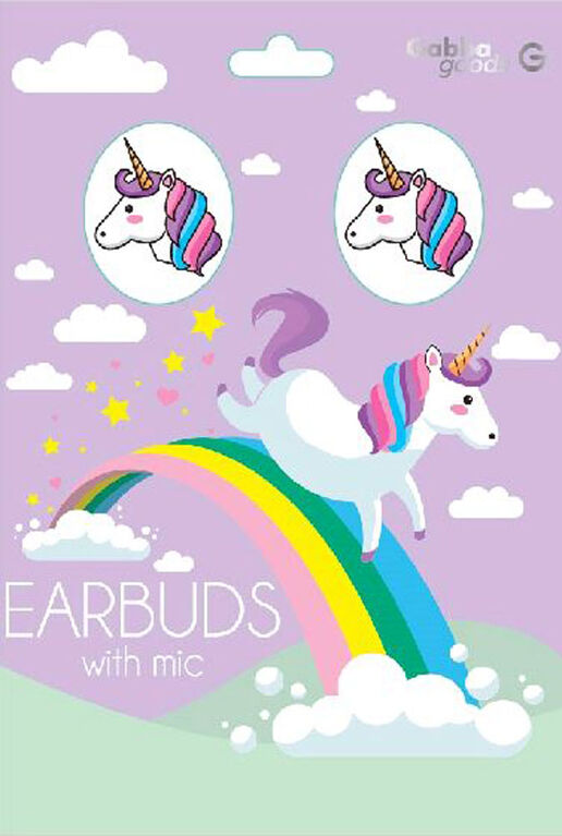 GabbaGoods Earbuds -Unicorn White