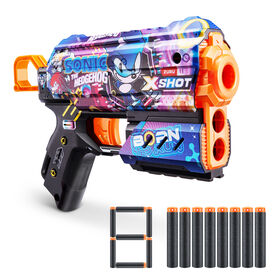 XSHOT SKINS FLUX Sonic The Hedgehog Blaster (8 Air Pocket Technology Darts) by ZURU