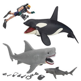 Mega Shark and Orca Playset
