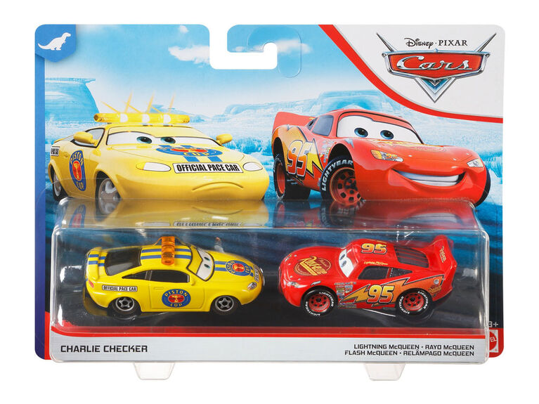 Charlie Checker et Flash McQueen ​du film "Les Bagnoles" de Disney/Pixar, coffret de 2, jouet pour raconter des histoires