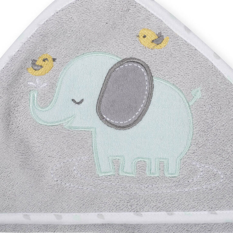 Koala Baby 2-Pack Hooded Towel, Grey Turtle and Elephant
