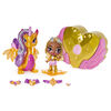 Hatchimals Pixies Riders, Coffret Hatchimal avec fée Gold Shimmer Charlotte et sa monture Draggle au caractéristique mystère