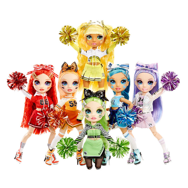 Rainbow High Cheer Poppy Rowan - Orange Fashion Doll with Pom Poms