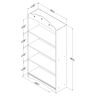 Tiara 4-Shelf Bookcase- Pure White