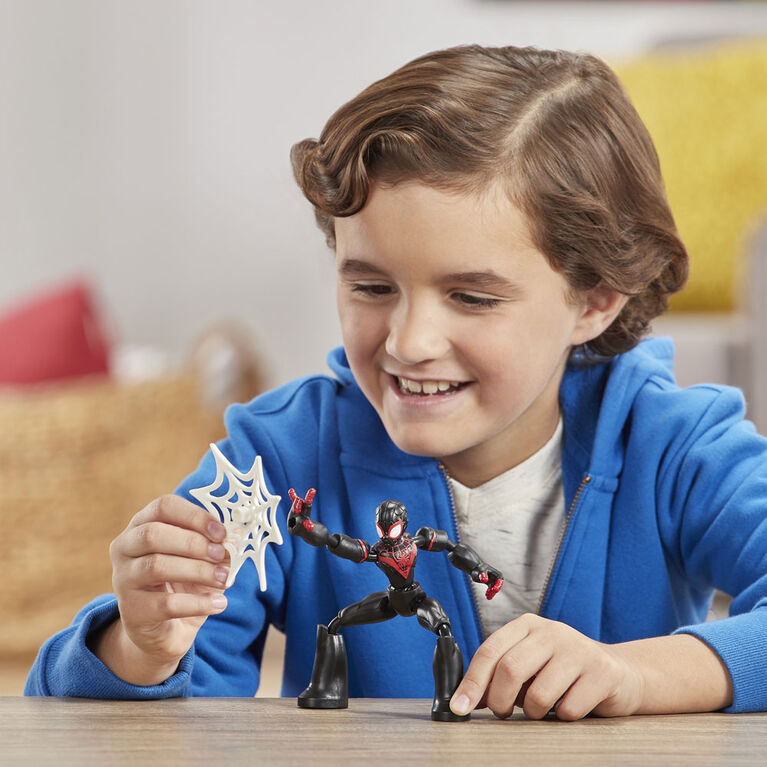 Marvel Spider-Man Bend and Flex Miles Morales Action Figure Toy, 6-Inch Flexible Figure