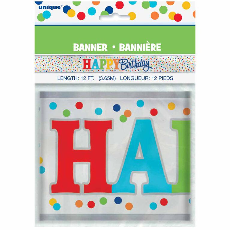 Rainbow Polka Dots Banniere, 12pi - Édition anglaise