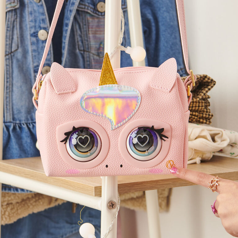 Purse Pets, Glamicorn Unicorn, Sac animal interactif avec plus de 25 effets sonores et réactions