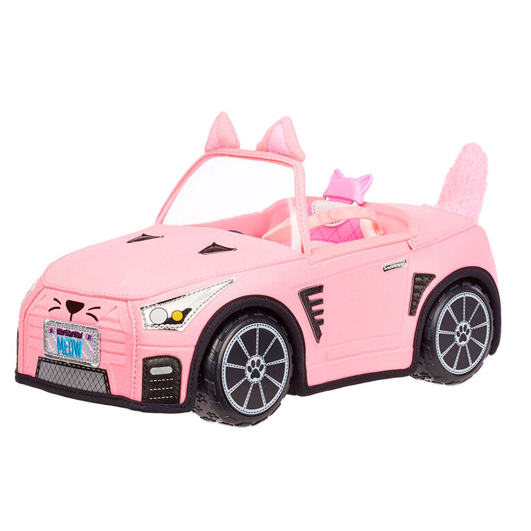 Décapotable pelucheuse et douce Na Na Na Surprise, véhicule rose de poupée, voiture de poupée, voiture chaton