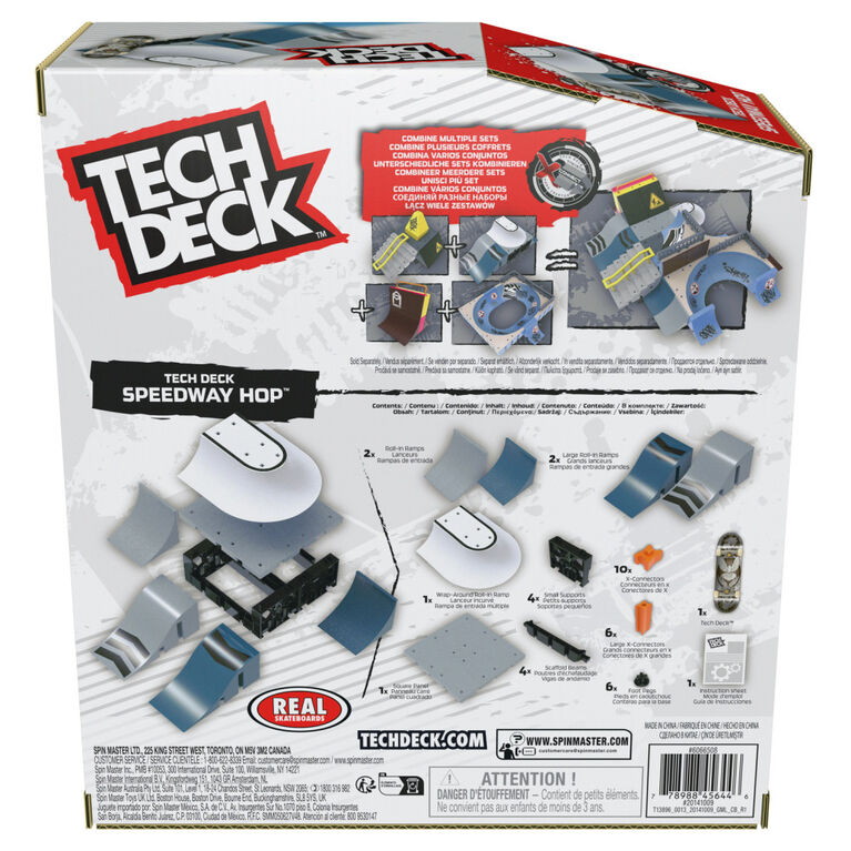 Tech Deck, Speedway Hop, X-Connect Park Creator, Customizable and Buildable Ramp Set with Exclusive Fingerboard