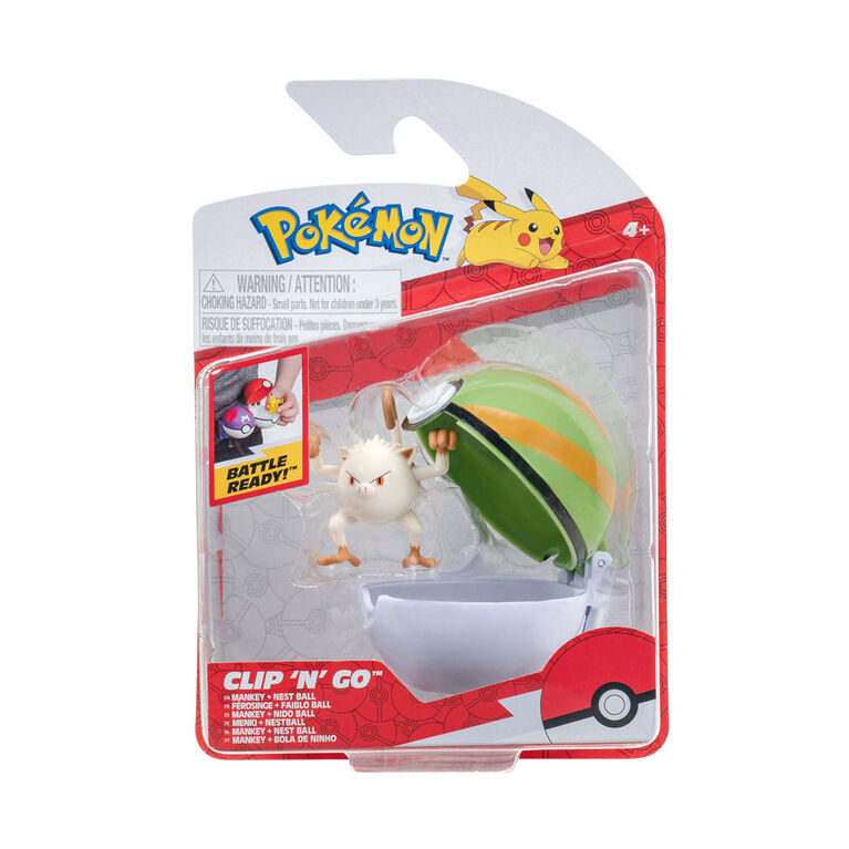 Pokémon Clip 'N' Go - Mankey & Nest Ball
