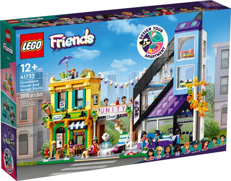 LEGO Friends Downtown Flower and Design Stores 41732 Building Toy Set (2,010 Pieces)