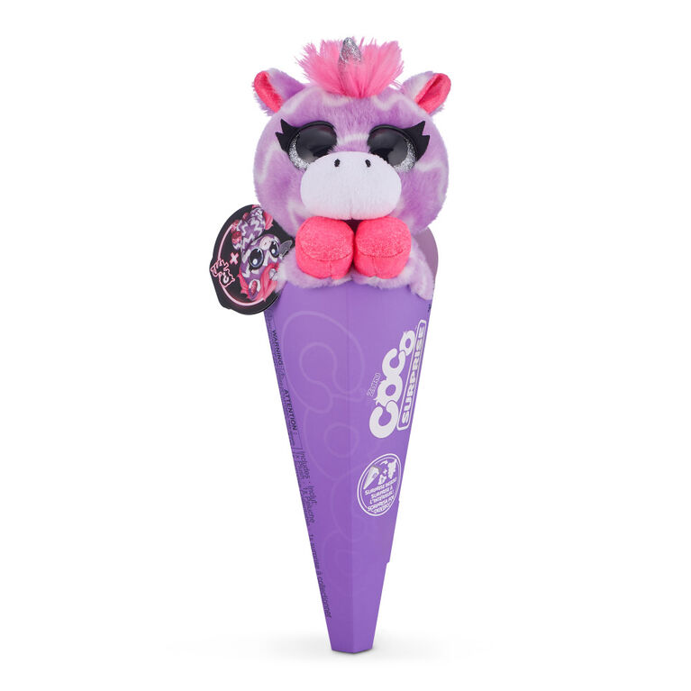 Coco Surprise Neon Plush Toy with Baby Collectible Pencil Topper Surprise in Cone by ZURU