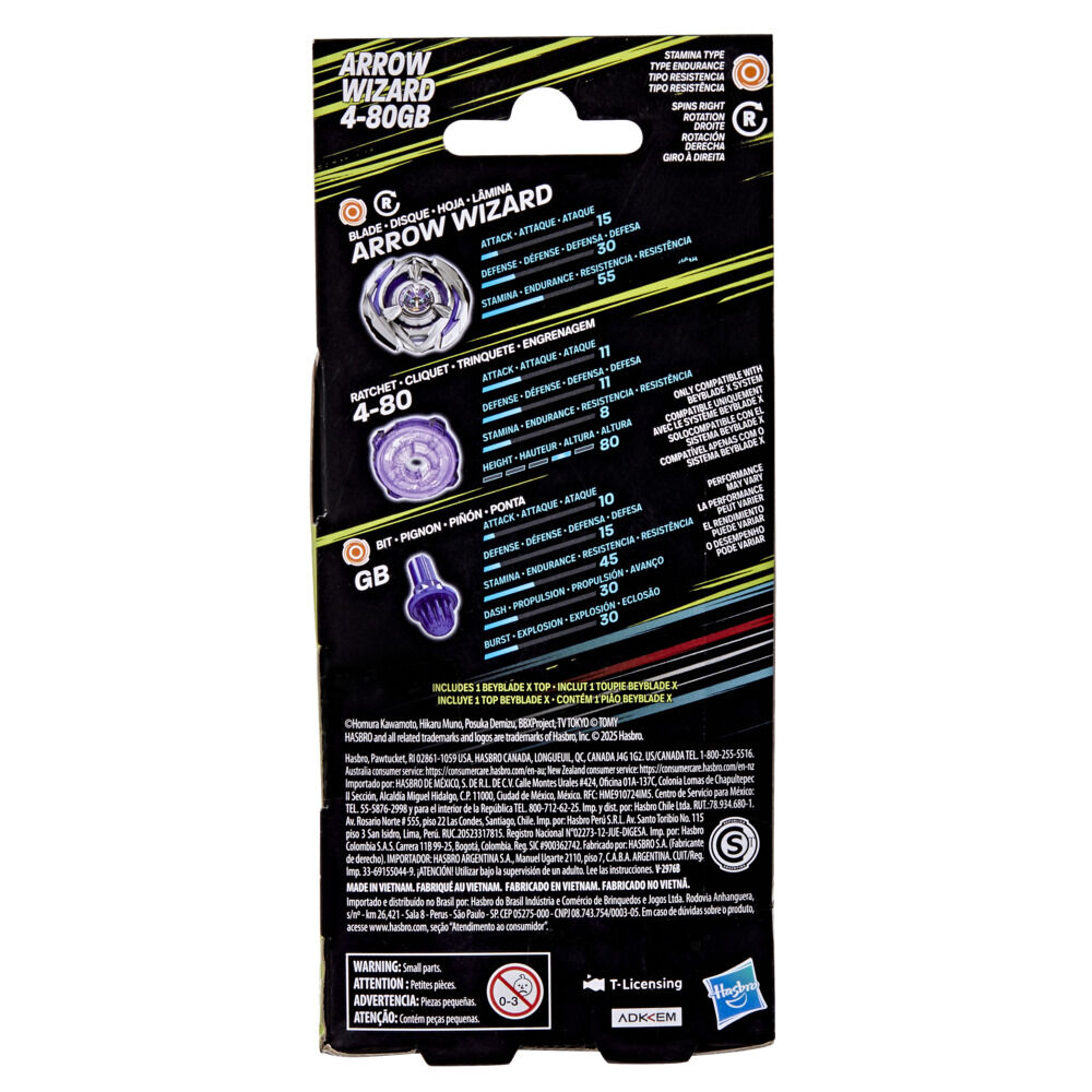 Beyblade X Arrow Wizard 4-80GB Booster Pack Set