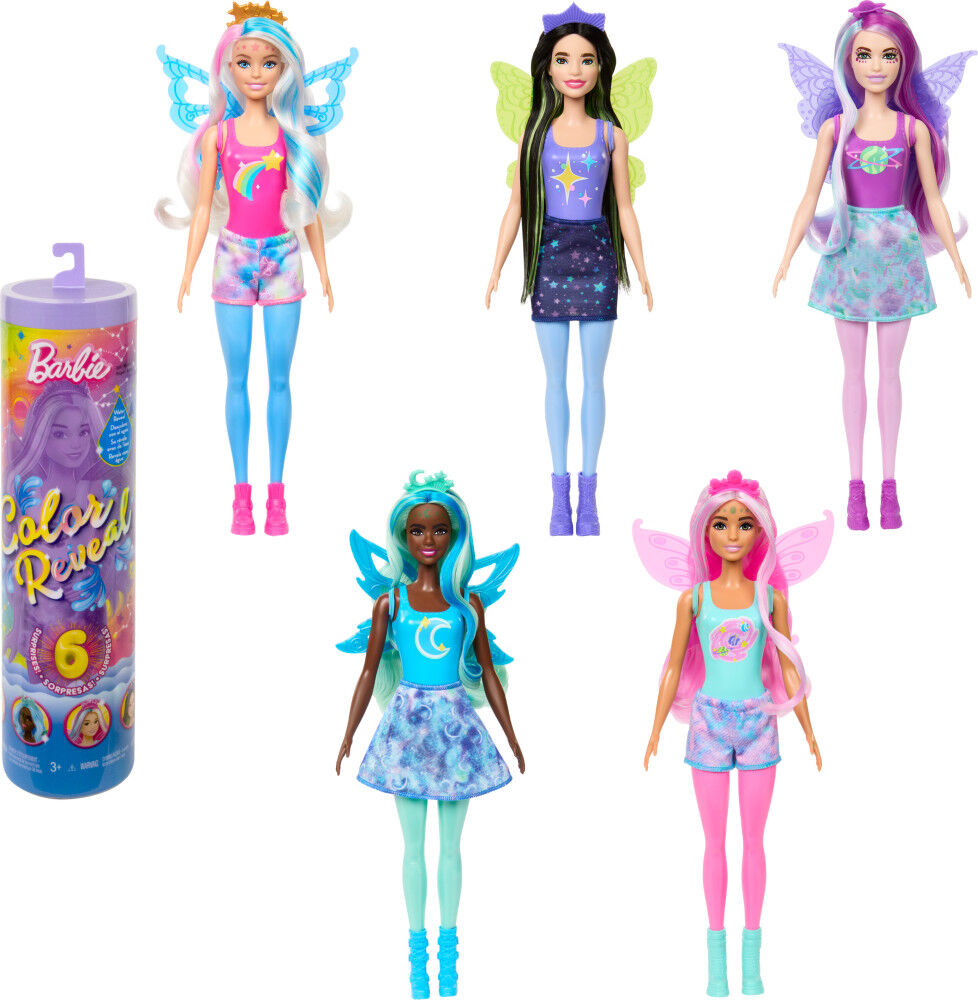 Barbie Color Reveal Doll with 6 Surprises Rainbow Galaxy Series