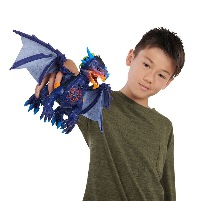 Untamed Legends Dragon - Vulcan (Dark Blue) - Interactive Toy <br>