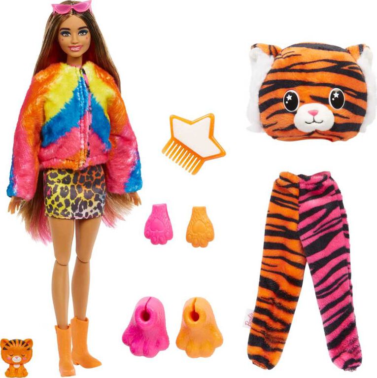 Barbie Cutie Reveal Chelsea Doll and Accessories, Jungle Series, Tiger-Themed Small Doll Set