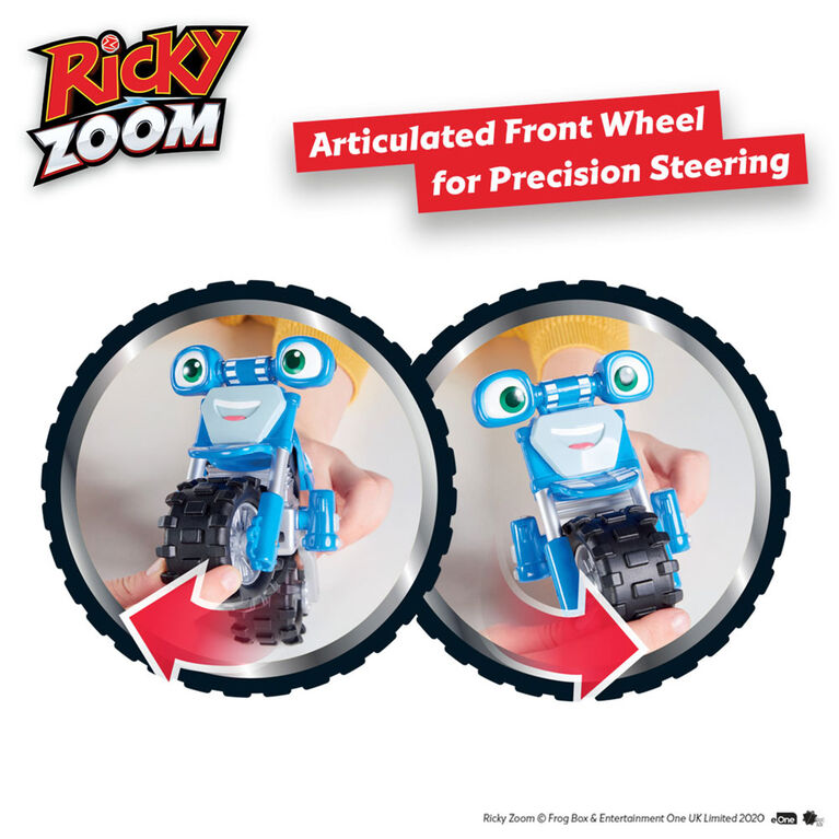 Ricky Zoom Super Rev Loop - Large 7 Inch Toy Motorcycle with Free Rolling Wheels and Revving Sounds for Preschool Play - R Exclusive