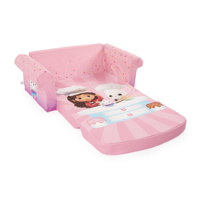 Marshmallow Furniture, Children's 2-in-1 Flip Open Foam Compressed Sofa, Gabby's Dollhouse