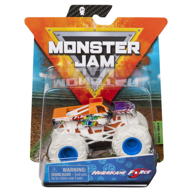 Monster Jam, Official Hurricane Force Monster Truck, Die-Cast Vehicle, Elementals Trucks Series, 1:64 Scale