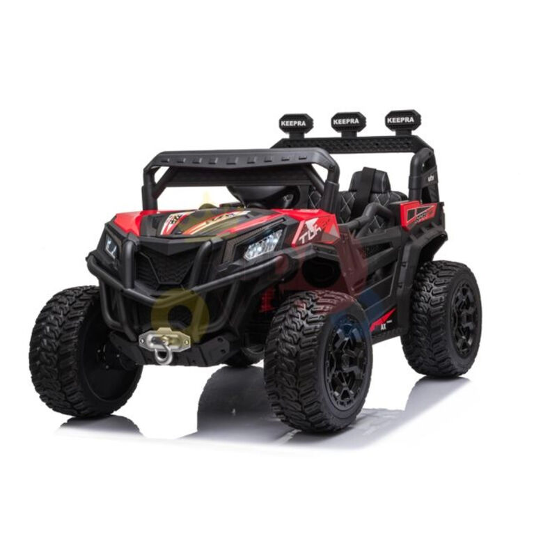 KidsVip 12V Kids and Toddlers Junior Sport Utility Ride On Buggy/UTV w/Remote Control - Red - English Edition