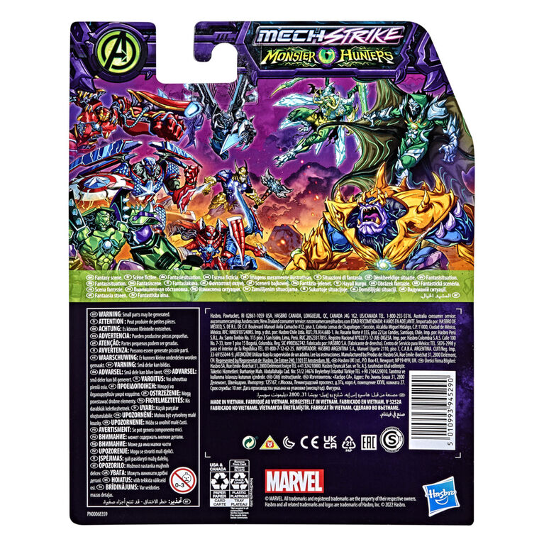 Marvel Avengers Mech Strike Monster Hunters Black Panther Toy, 6-Inch-Scale Action Figure with Accessory