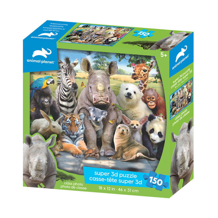 Planète Animale - Photo de classe - 150 pc Casse-tête Super 3D - Notre exclusivité