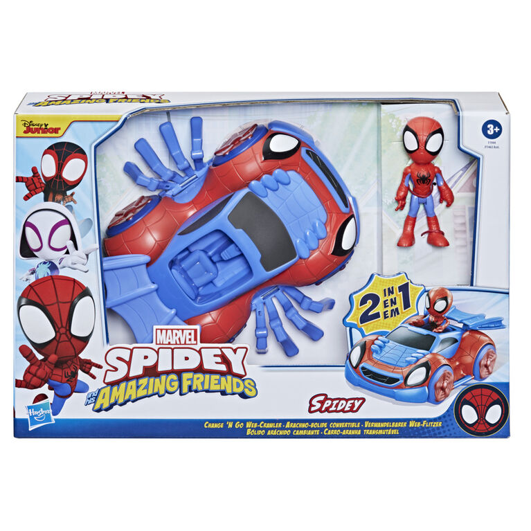 Marvel Spidey and His Amazing Friends, figurine Spidey avec véhicule Arachno-bolide