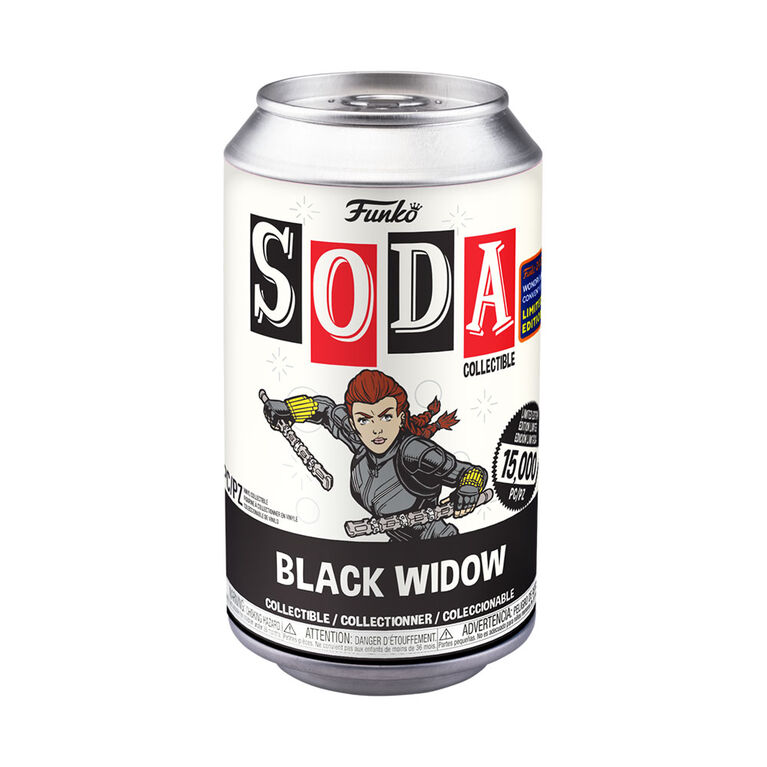 Figurine en Vinyle Funko SODA Wondercon Marvel Black Widow, disponibles en magasin seulement