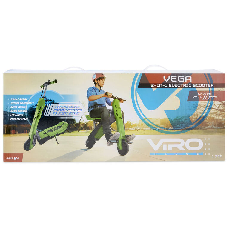 VIRO Rides Vega Transforming 2-in-1 Electric Scooter and Mini Bike UL 2272 Certified