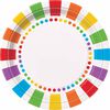 Rainbow Birthday Assiettes 9po, 8un
