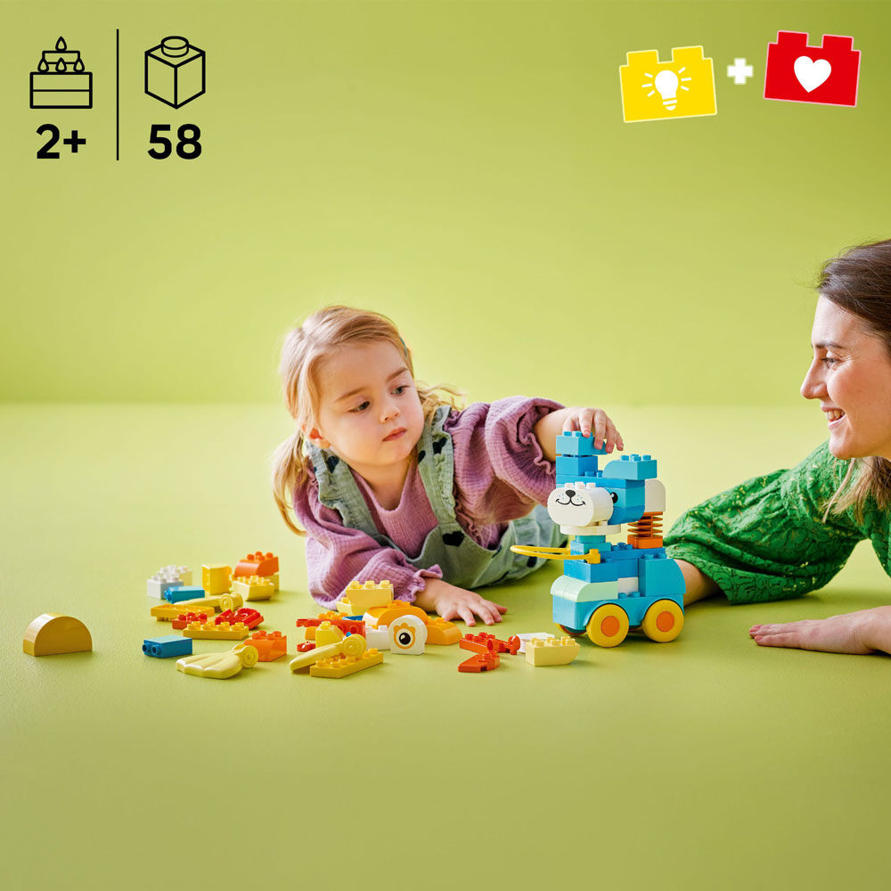 LEGO DUPLO Town 3 in 1 Animals on Wheels Building Toy & Learning Play Set for Toddlers, Ages 2+ - 10448