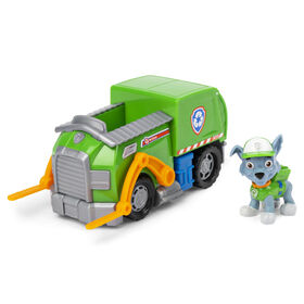 PAW Patrol, Camion de recyclage de Rocky avec figurine à collectionner