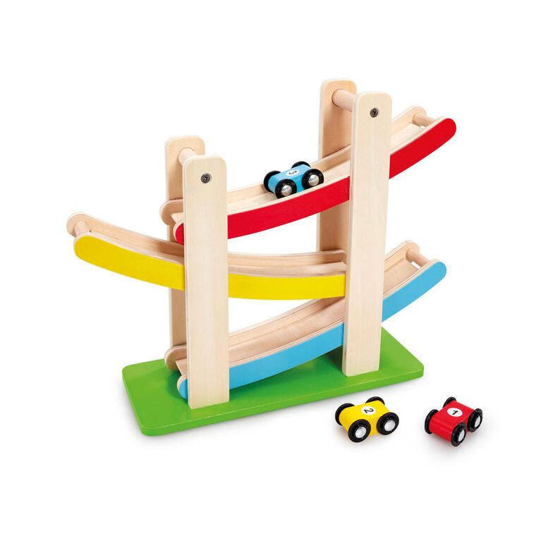 Circuit de voiture zig zag en bois