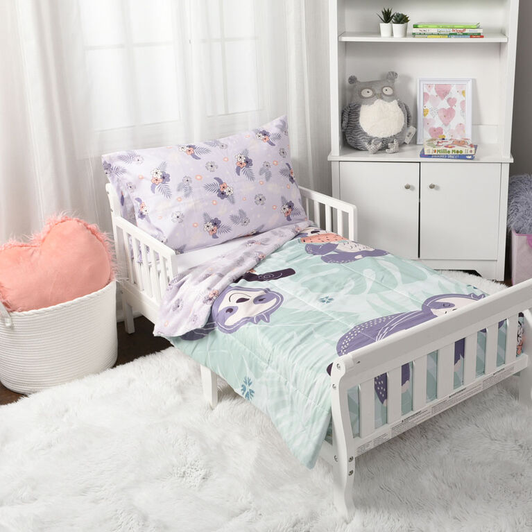 2-Piece Toddler Bedding Set including Comforter and Pillowcase, Sloth