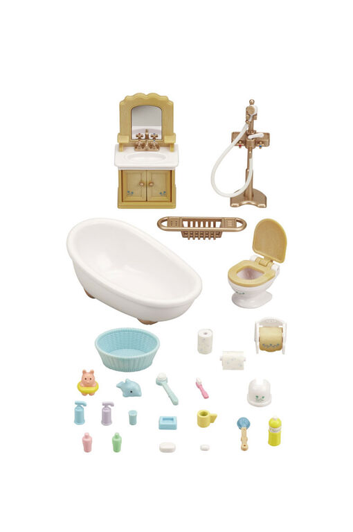 Calico Critters Country Bathroom Set, Dollhouse Furniture and Accessories