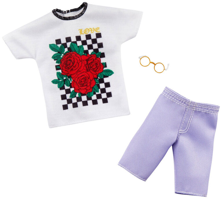 Barbie Clothes 1 Outfit And 1 Accessory For Ken Doll Includes Graphic T Shirt Purple Shorts And Eyeglasses Toys R Us Canada