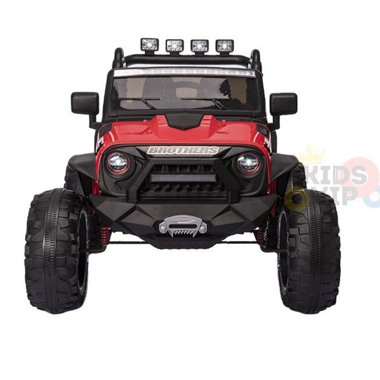 KidsVip 24V Kids EVA Big Wheels Edition Kids Ride On Truck w/Remote Control - Red - English Edition