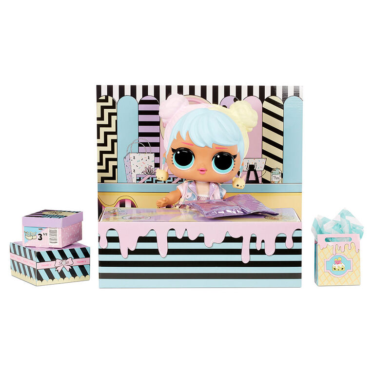 L.O.L. Surprise! Big B.B. (Big Baby) Bon Bon - 11" Large Doll, Unbox Fashions, Shoes, Accessories, Includes Playset Desk, Chair and Backdrop